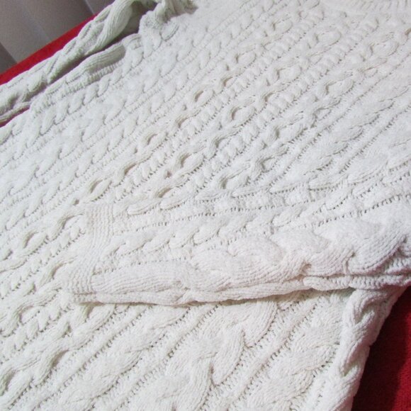 J. Jill Cable Knit Plush Sweater Cream - Picture 3 of 8